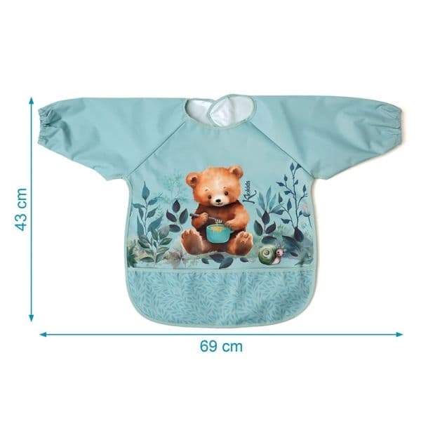 KIOKIDS Μακρυμάνικη Βρεφική Σαλιάρα Με Τσέπη Little Bear (4+μηνών)