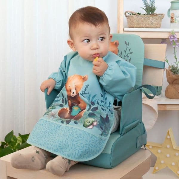 KIOKIDS Μακρυμάνικη Βρεφική Σαλιάρα Με Τσέπη Little Bear (4+μηνών)