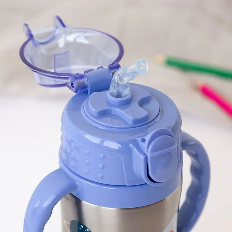 KIOKIDS Ανοξείδωτο Παγούρι Θερμός Με Καλαμάκι 280ml Space Rocket (6+ μηνών)