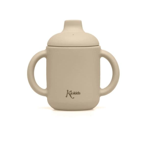 KIOKIDS Ποτήρι Σιλικόνης Με Στόμιο Beige 120ml (4+ μηνών)