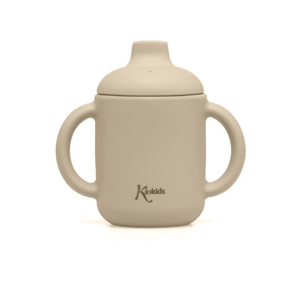 KIOKIDS Ποτήρι Σιλικόνης Με Στόμιο Beige 120ml (4+ μηνών)