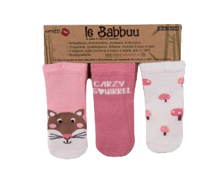 LE BABBUU Βρεφικά Καλτσάκια Bamboo Pink (6-12 μηνών) (3 Τεμάχια)