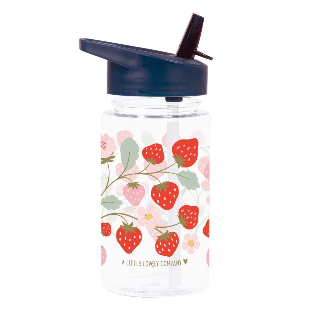 LITTLE LOVELY COMPANY Παιδικό Παγούρι Με Καλαμάκι Strawberries 450ml (12+ μηνών)