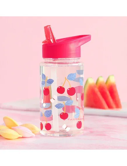 LITTLE LOVELY COMPANY Παιδικό Παγούρι Με Καλαμάκι Cherries 450ml (12+ μηνών)