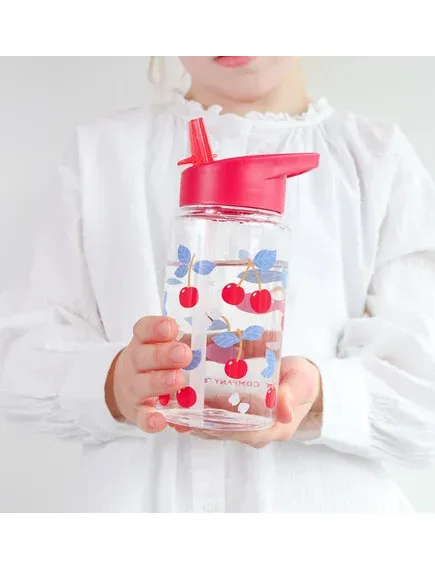 LITTLE LOVELY COMPANY Παιδικό Παγούρι Με Καλαμάκι Cherries 450ml (12+ μηνών)