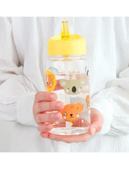 LITTLE LOVELY COMPANY Παιδικό Παγούρι Με Καλαμάκι Animal Friends 450ml (12+ μηνών)