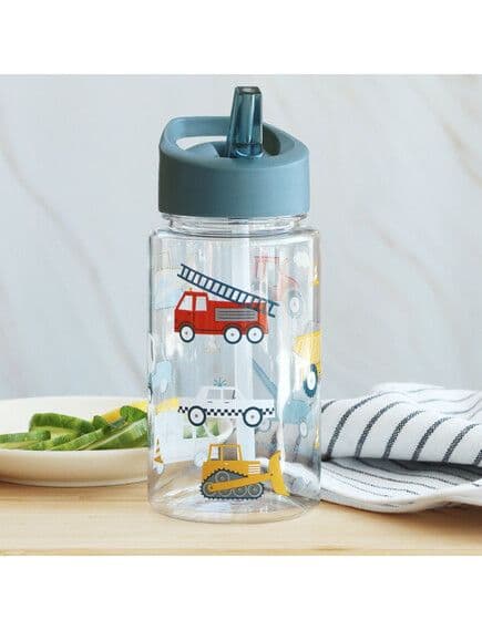 LITTLE LOVELY COMPANY Παιδικό Παγούρι Με Καλαμάκι Vehicles 450ml (12+ μηνών)