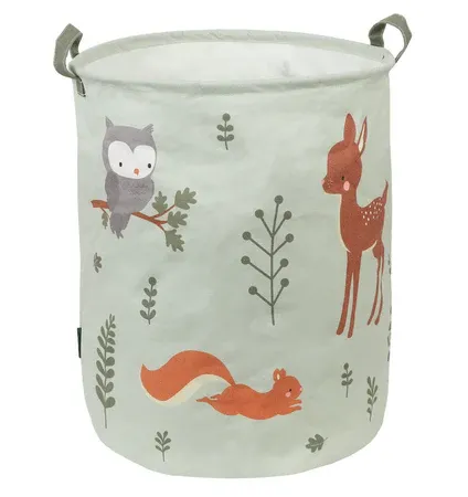 LITTLE LOVELY COMPANY Στρογγυλό Καλάθι Αποθήκευσης Παιχνιδιών Forest Friends (63L)