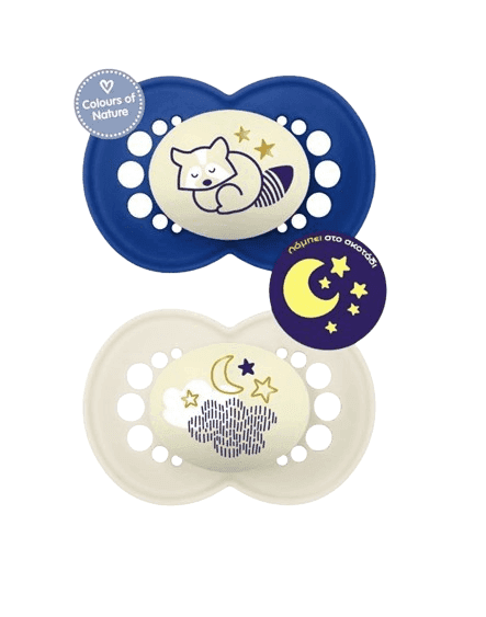 MAM Σετ Πιπίλες Σιλικόνης Original Night Boy (6-16 μηνών)