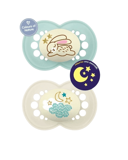 MAM Σετ Πιπίλες Σιλικόνης Original Night Unisex (6-16 μηνών)