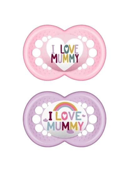 MAM Σετ Πιπίλες Σιλικόνης I Love Mummy Girl (6-16 μηνών)