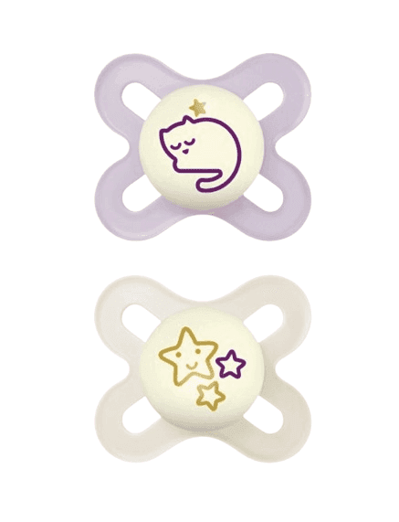 MAM Σετ Πιπίλες Σιλικόνης Start Night Girl (0-2 μηνών)