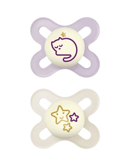 MAM Σετ Πιπίλες Σιλικόνης Start Night Girl (0-2 μηνών)