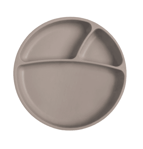 MINIKOIOI Πιάτο Σιλικόνης Με Χωρίσματα Και Βεντούζα Portions Grey (6+ μηνών)