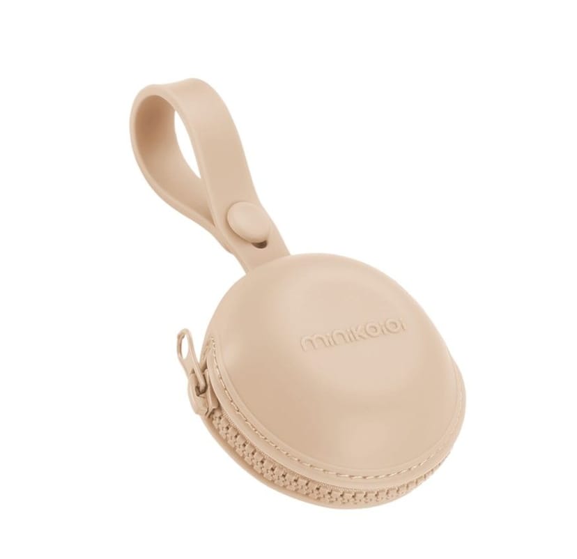 MINIKOIOI Θήκη Για Πιπίλες Από Σιλικόνη Με Κλείσιμο Φερμουάρ Bubble Beige