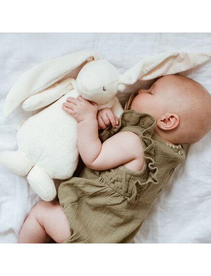 MOONIE Μουσικό Επαναφορτιζόμενο Παιχνίδι Ύπνου Με Λευκούς Ήχους Λαγουδάκι Cream Bunny