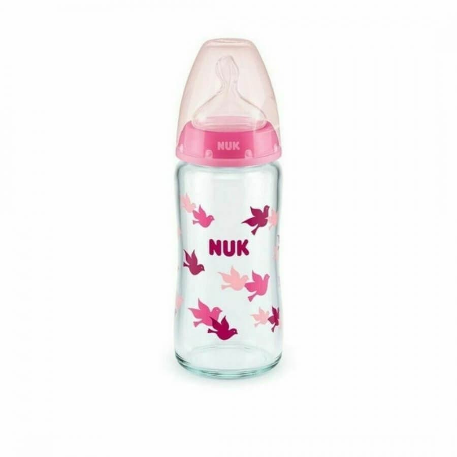 NUK Γυάλινο Μπιμπερό First Choice Plus 240ml (0-6 μηνών)