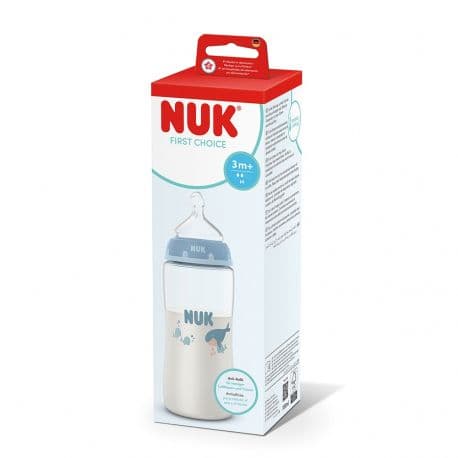 NUK Πλαστικό Μπιμπερό First Choice Whale 300ml (3+ μηνών)