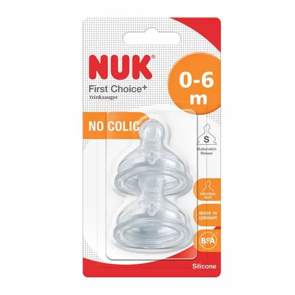 NUK Θηλές Σιλικόνης First Choice Plus Μικρή Οπή (0-6 μηνών)