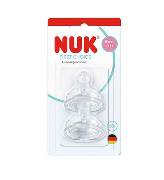 NUK Θηλές Σιλικόνης First Choice Μεγάλη Ροή XL (6+ μηνών)