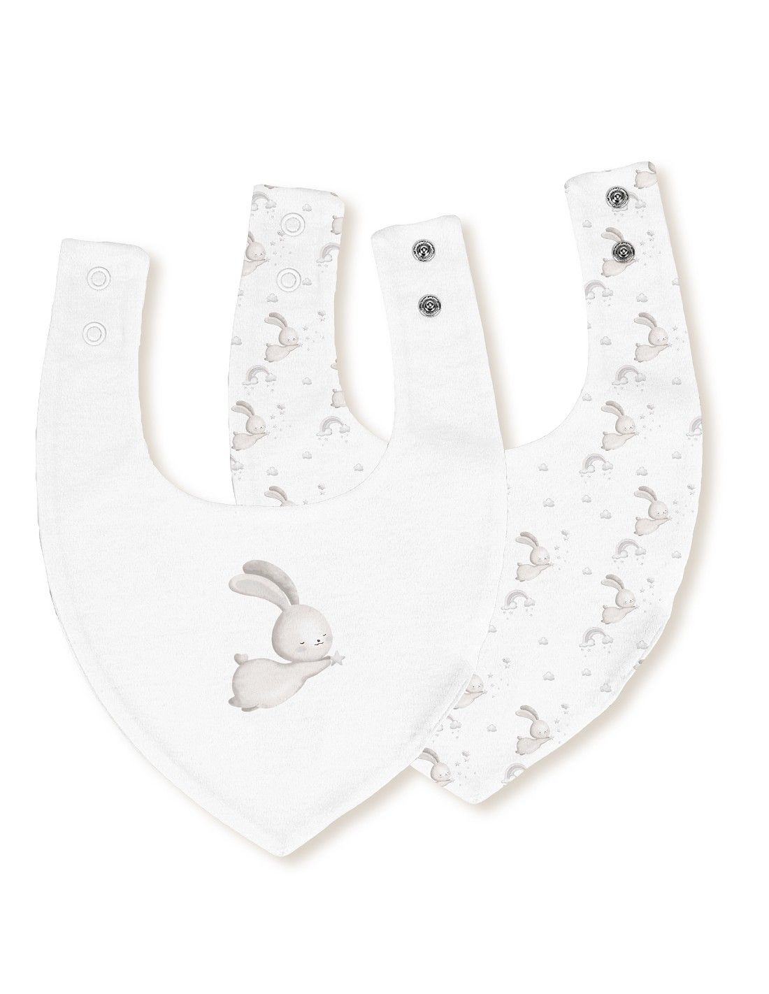 INTERBABY Σετ Βρεφικές Αδιάβροχες Σαλιάρες Μπαντάνα Bamboo Estrella Grey (0+ μηνών)