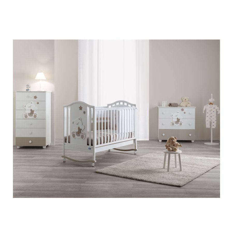 PALI Βρεφικό Κρεβάτι Με Συρτάρι Orsone Bianco Tortora