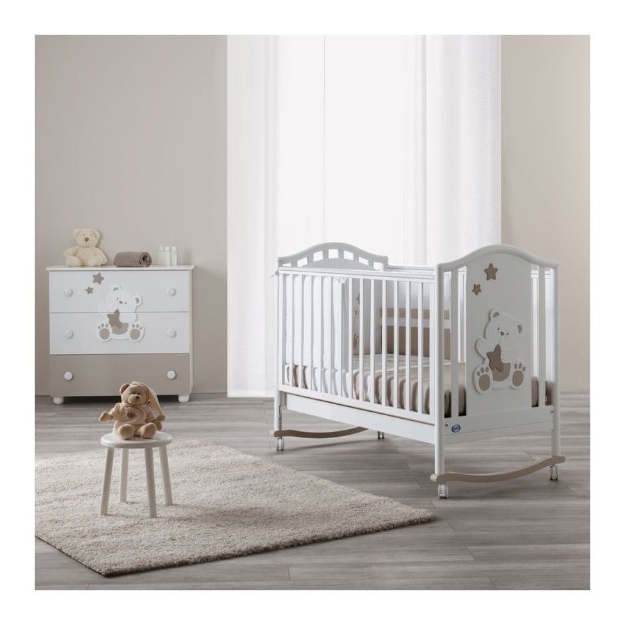 PALI Βρεφικό Κρεβάτι Με Συρτάρι Orsone Bianco Tortora