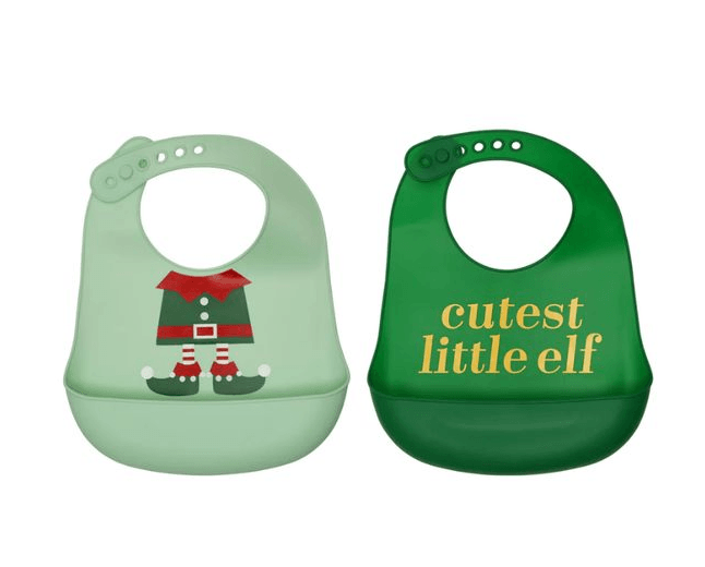 PEARHEAD Βρεφικές Χριστουγεννιάτικες Σαλιάρες Σιλικόνης Με Τσέπη Elf (6+ μηνών)