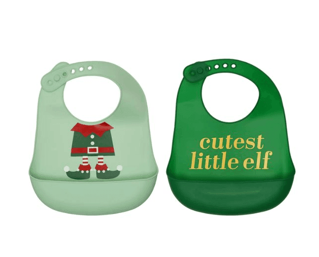 PEARHEAD Βρεφικές Χριστουγεννιάτικες Σαλιάρες Σιλικόνης Με Τσέπη Elf (6+ μηνών)