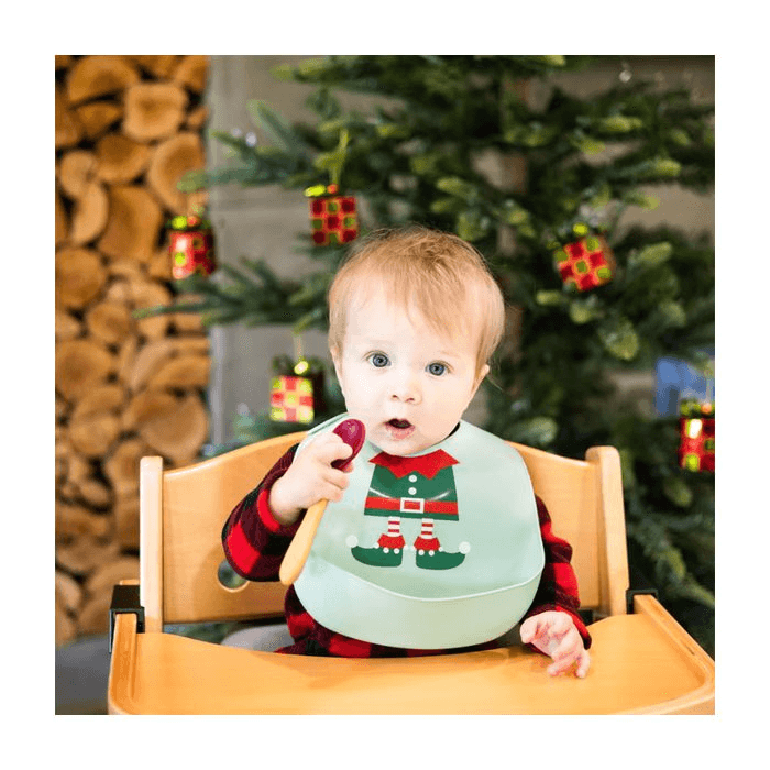 PEARHEAD Βρεφικές Χριστουγεννιάτικες Σαλιάρες Σιλικόνης Με Τσέπη Elf (6+ μηνών)