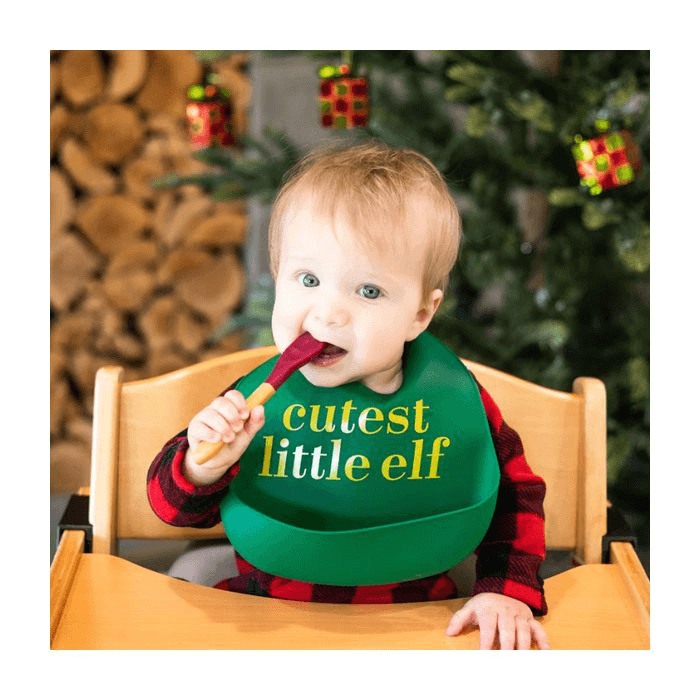 PEARHEAD Βρεφικές Χριστουγεννιάτικες Σαλιάρες Σιλικόνης Με Τσέπη Elf (6+ μηνών)