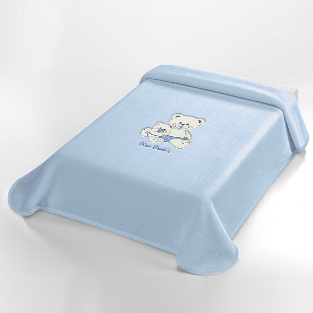 PIERRE CARDIN Βελουτέ Κουβέρτα Κούνιας Azul (110×140cm)