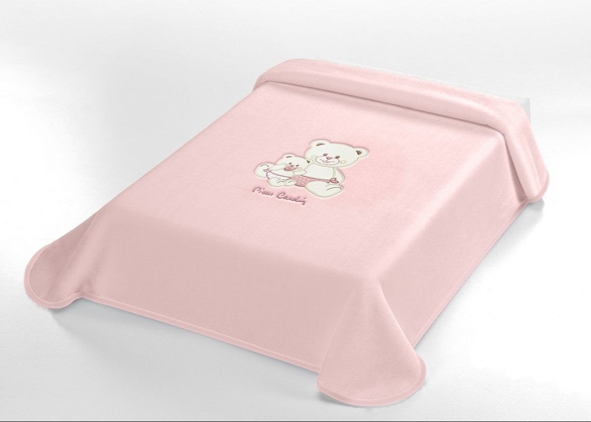PIERRE CARDIN Βελουτέ Κουβέρτα Κούνιας Rosa (110×140cm)