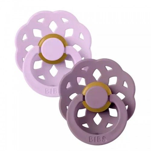 BIBS Σετ Στρογγυλές Πιπίλες Latex Boheme Violet Sky/Mauve (6-18 μηνών)