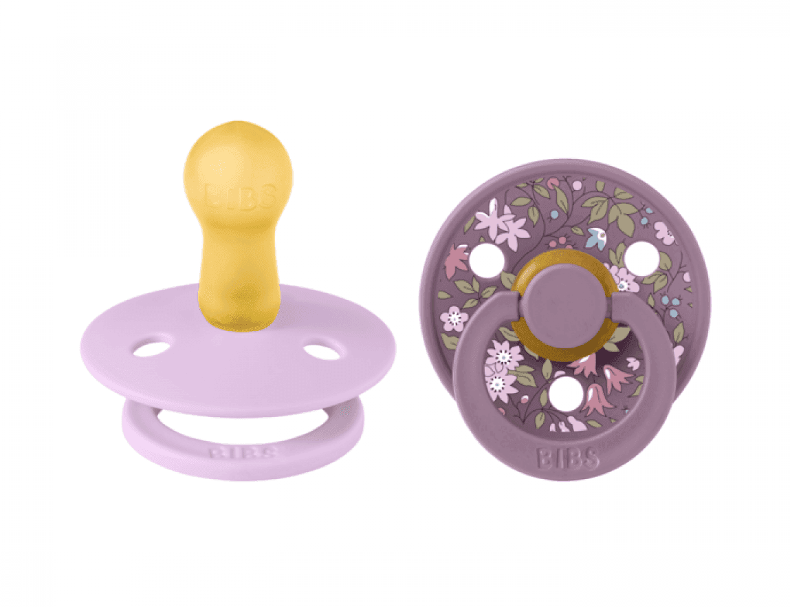 BIBS x LIBERTY Σετ Στρογγυλές Πιπίλες Latex Colour Chamomile Lawn Violet Sky Mix (0-6 μηνών)