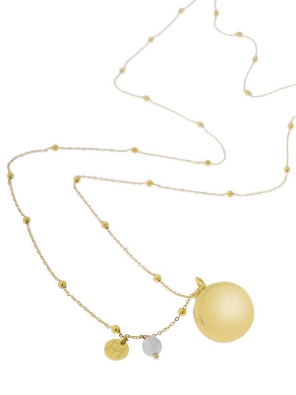 PROUD MAMA Μενταγιόν Εγκυμοσύνης Bola Olivia Gold Chain Αμέθυστος