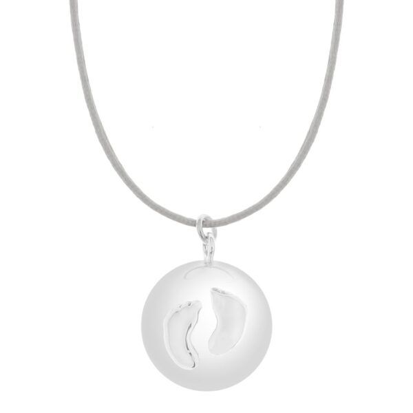 PROUD MAMA Μενταγιόν Εγκυμοσύνης Bola Sofie Silver Grey Πατουσάκια