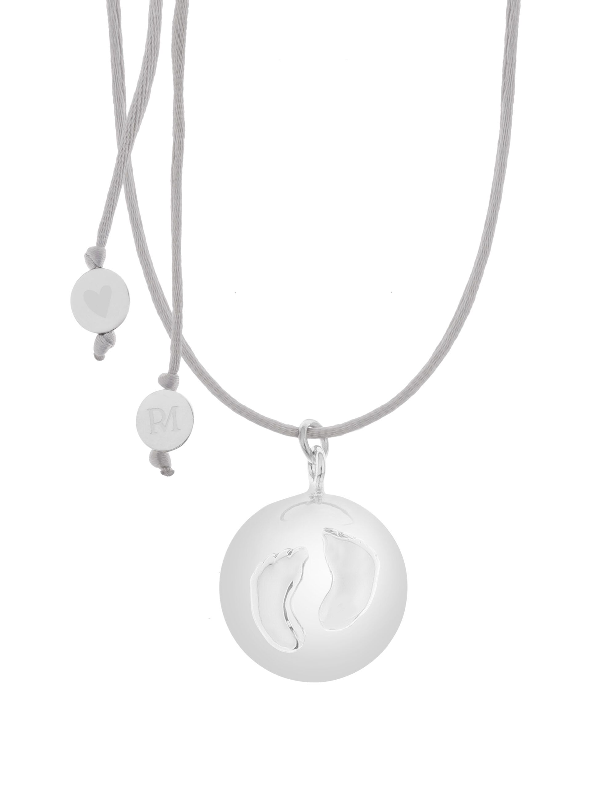 PROUD MAMA Μενταγιόν Εγκυμοσύνης Bola Sofie Silver Grey Πατουσάκια