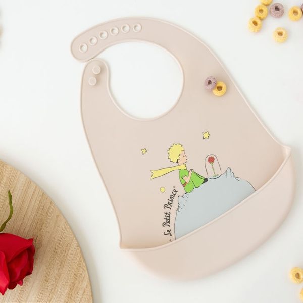 KIOKIDS Βρεφική Σαλιάρα Σιλικόνης Με Τσέπη Little Prince (4+ μηνών)