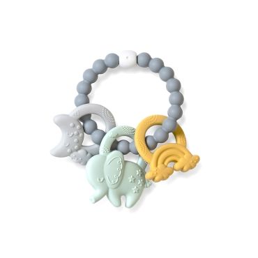 SARO Μαλακό Μασητικό Σιλικόνης Για Μωρά Ele-Fun Blue (3+ μηνών)