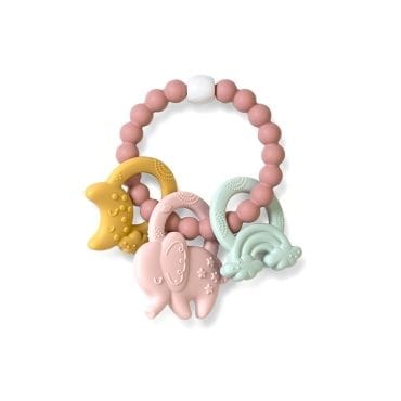 SARO Μαλακό Μασητικό Σιλικόνης Για Μωρά Ele-Fun Pink (3+ μηνών)