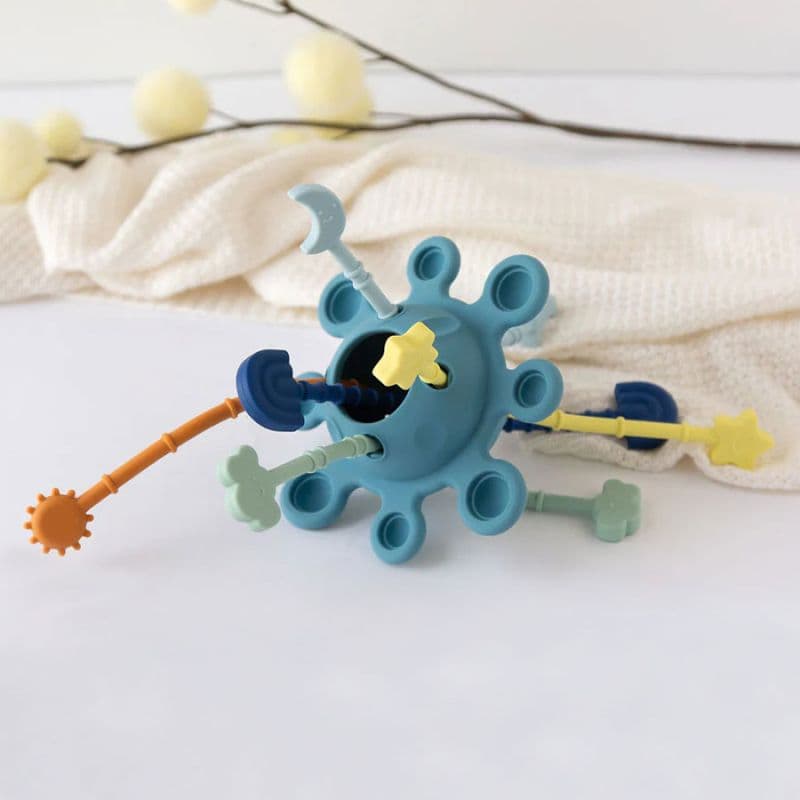 SARO Εκπαιδευτικό Μασητικό Παιχνίδι Σιλικόνης Planet Fun Blue (10+ μηνών)