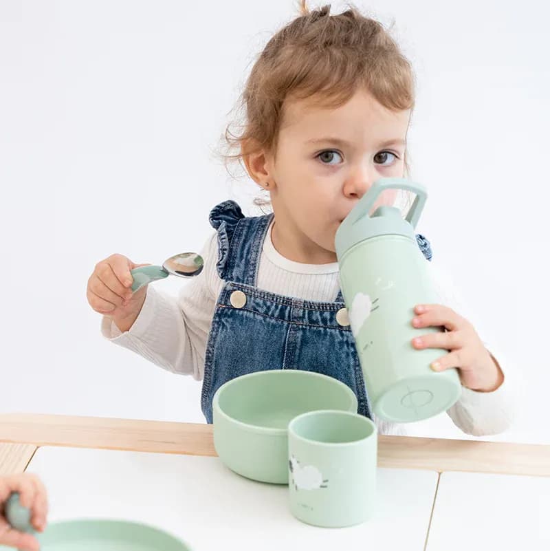 SARO Ανοξείδωτο Παγούρι Θερμός Με Καλαμάκι Funny Farm 350ml