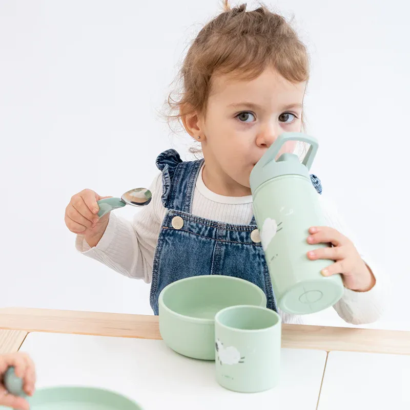 SARO Ανοξείδωτο Παγούρι Θερμός Με Καλαμάκι Funny Farm 350ml