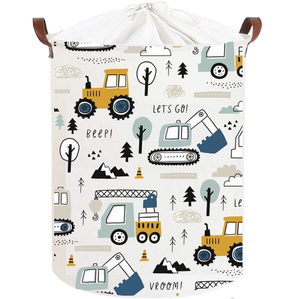 SIPO Στρογγυλό Καλάθι Αποθήκευσης Παιχνιδιών Οχήματα (43L)