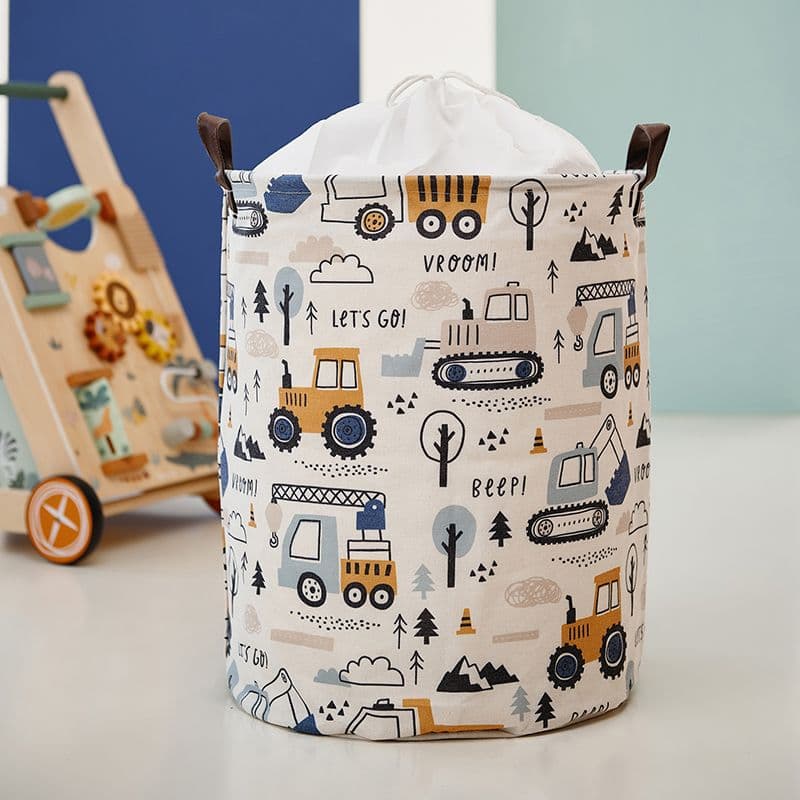 SIPO Στρογγυλό Καλάθι Αποθήκευσης Παιχνιδιών Οχήματα (43L)