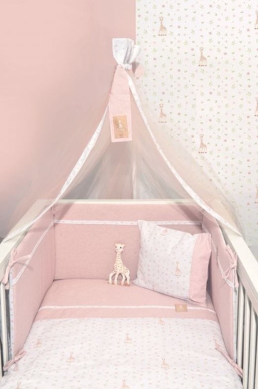 SOPHIE LA GIRAFFE Πάπλωμα & Παπλωματοθήκη Κούνιας Ροζ