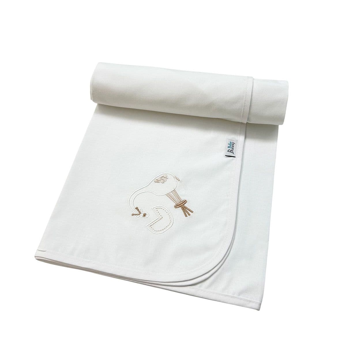 BUNNY BEBE Πάνα Αγκαλιάς Μωρού Χασέ Με Κέντημα White