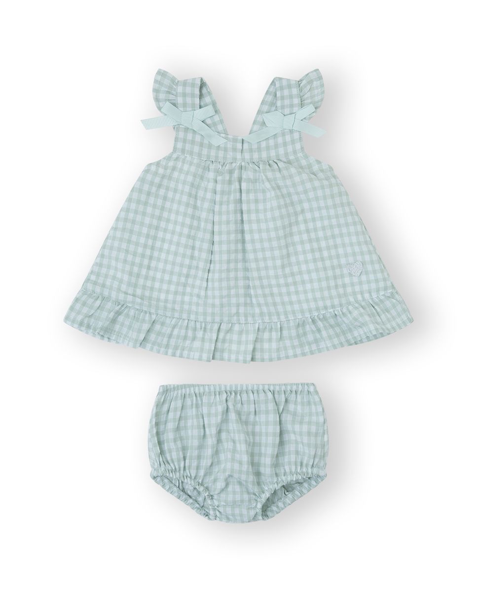YATSI BABY Βρεφικό Φόρεμα & Εσώρουχο Σορτσάκι Για Την Πάνα Mint Bows