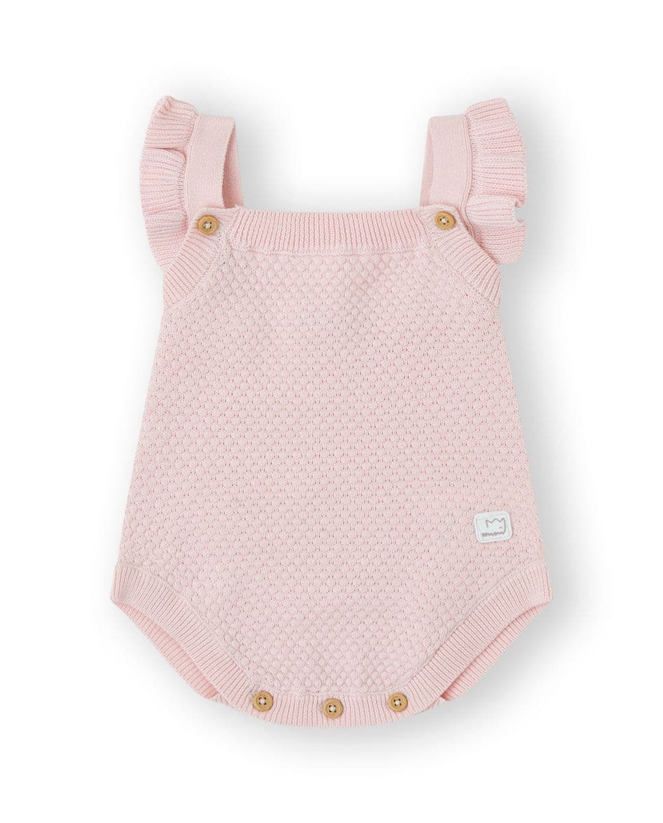 YATSI BABY Βρεφικό Καλοκαιρινό Αμάνικο Πλεκτό Φορμάκι Pink